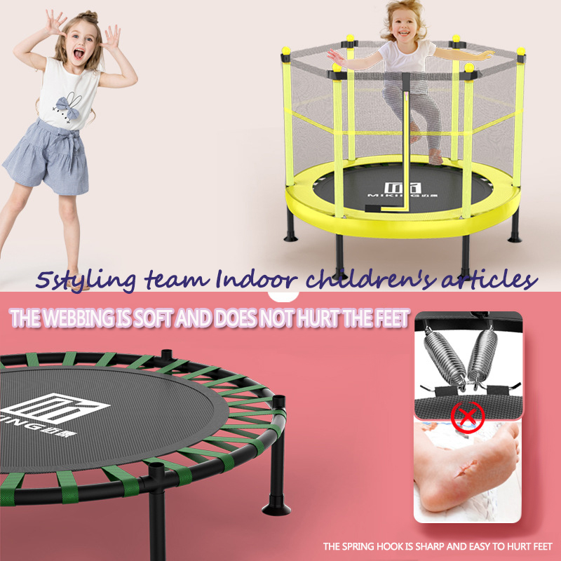 Trampoline giảm cân Trampoline trẻ em trampoline gia đình bé trampoline với lưới bảo vệ trẻ em phòng nhỏ